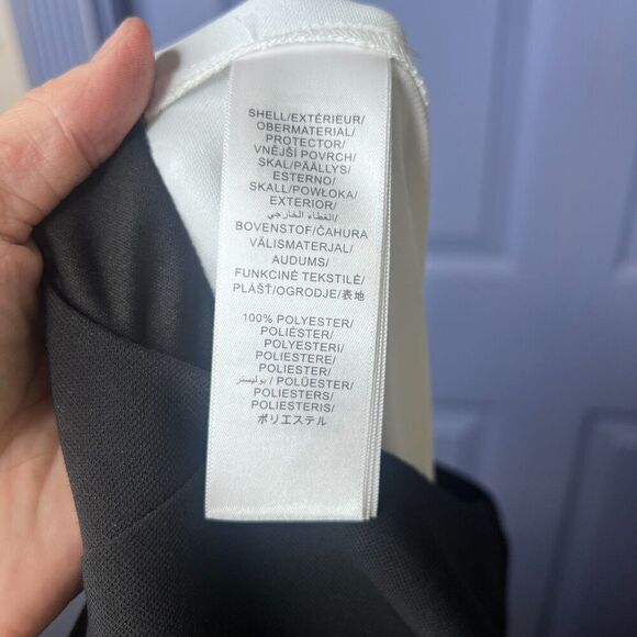 Adrianna Papell Black Evening Dress w/ White Pants Underneath Split Front Sz 16W - Picture 5 of 11